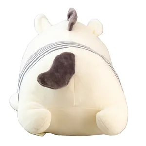 Ledi logotipo personalizado juguete de peluche 18 pulgadas blanco propenso hipopótamo lindo suave juguetes almohada juguetes de peluche a granel