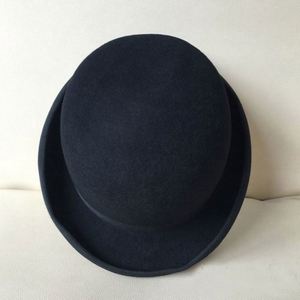 High Quality Wool Felt Hat Unisex Black Vintage 100 Wool Bowler Hat - Product Image 4