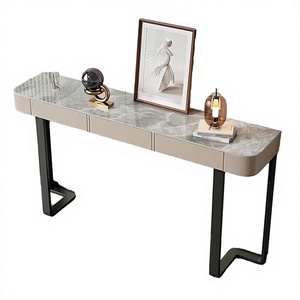 Italian Modern <b>Console</b> <b>Table</b> with Storage and Sintered Stone Top for Living Room Luxury Decor - Product Image 2
