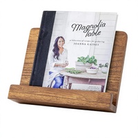 Support de livre de cuisine portable, pliable, en bois d'acacia, pour utilisation sur table
