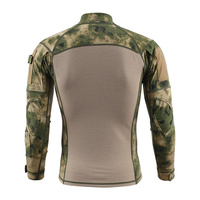 Chemise tactique de combat pour hommes 1/4 Zip manches longues BDU Stretch Slim Fit Shirts Camo EDC T Shirt avec poches Quick Dry