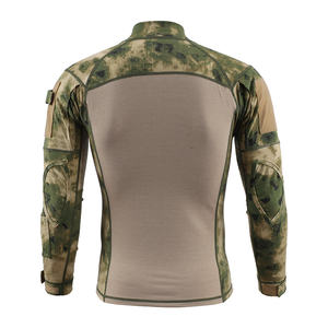 Chemise tactique de combat pour hommes 1/4 Zip manches longues BDU Stretch Slim Fit Shirts Camo <span class=keywords><strong>EDC</strong></span> T Shirt avec poches Quick Dry - Product Image 2