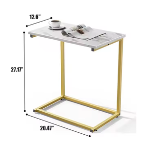 Table d'appoint personnalisable, polyvalente et pratique, en bois, en acier au carbone, avec base en métal, contemporaine pour appartement, salle à manger, hôtel, salon - Product Image 1