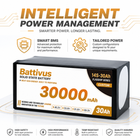Batterie semi-solide pour drone UAV 210Wh/kg, 14S 60.9V 30Ah 30000mAh, LiPo haute tension pour système d'avion VTOL de relevé et de cartographie