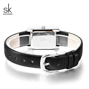 Reloj Elegante Cuadrado para Mujer con Números Romanos, Esfera con Efecto Rayos de Sol, Correa de Cuero, Reloj de Cuarzo para Oficina - Product Image 3