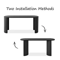 Mesa consola reversible negra de 60 pulgadas (2 métodos de instalación)
