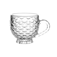 Mug à thé en verre transparent texturé effet écailles de sirène 180 ml, style européen, écologique, pour la maison, le bureau, le café, boisson élégante