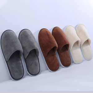 MOQ 100 Paia Ciabatte Monouso di Lusso in Pile Corallo per Spa, Amenities da Viaggio per <span class=keywords><strong>Hotel</strong></span> e Spa - Product Image 3
