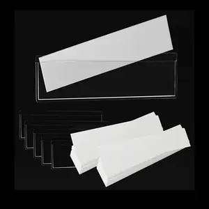 Reusable Self-Adhesive Shelf Tag Label Holders Adhesive Pockets Index Label Pockets For School Classroom Mailbox Cabinet Kitchen