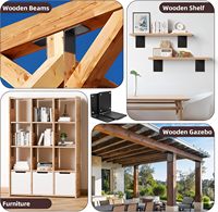Support d'angle en acier robuste de 8 po x 8 po x 6 po pour le bois, grand support d'étagère d'angle à 90 degrés