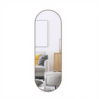Miroir mural autocollant portable, design minimaliste, cadre personnalisable, pour chambre à coucher, sans perçage, fabrication chinoise