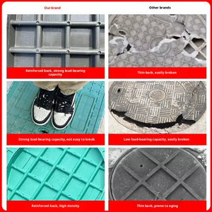 Modern, environmentally friendly, lightweight, <b>square</b>-shaped resin manhole cover with high strength and load-bearing capacity. - Product Image 6