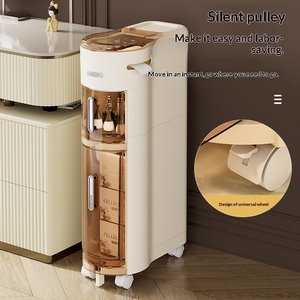 Meuble de rangement étroit pour cuisine et salle de bain, style européen, sur pied, 5 niveaux, avec tiroirs multiples - Product Image 4