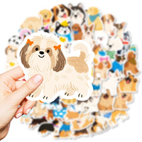 56 autocollants créatifs de style graffiti imperméables, peints à la main, motif chien de dessin animé, mignons et adorables, fabriqués en Chine pour l'exportation