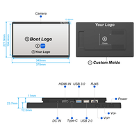 Pantalla Táctil Digital Signage de 15.6 Pulgadas Ultrafina RK3588S2 4+64GB 6TOPS Android 13 1920x1080 IP65 con POE para Interiores de Centros Comerciales