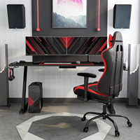 Table de jeu pour ordinateur en métal RW GT-A01, échantillons gratuits disponibles, personnalisable, éclairage LED, fonction de levage, rangement, surface en bois