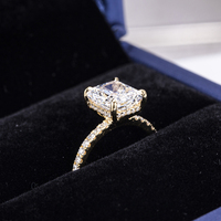 Bague de fiançailles et de mariage Messi Gems MSR-522 en or 18 carats avec diamant solitaire radiant de 2,2 carats cultivé en laboratoire