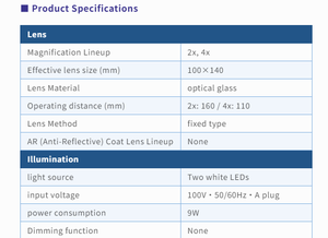 OTSUKA LED OSL-3 เครื่องมือตรวจสอบเลนส์แบบออปติคอล 2X และ 4X แบบเลนส์สี่เหลี่ยม - Product Image 2
