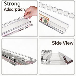 Support <span class=keywords><strong>de</strong></span> Mahjong Transparent en Acrylique Américain <span class=keywords><strong>de</strong></span> 20 Pouces avec Poussoir Magnétique, <span class=keywords><strong>Règle</strong></span> <span class=keywords><strong>de</strong></span> Poussoir <span class=keywords><strong>de</strong></span> Cartes et Aide à l'Organisation des Cartes – <span class=keywords><strong>Jeu</strong></span> <span class=keywords><strong>de</strong></span> Cartes Trois-en-Un - Product Image 5