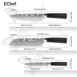 Professional High Carbon Stainless Steel Santoku <b>Knife</b> Tools Kitchen Chef <b>Knives</b> <b>Sets</b> With Box - Product Image 4