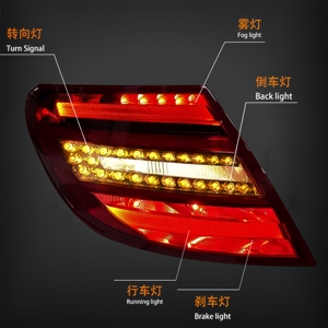 Nuevas Luces Traseras LED para Benz Clase C W204 (2009-2012) |   Actualización de Retrofit |   Lente Transparente de 12V 36W 6000K - Product Image 3