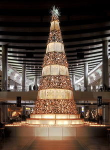 Profesional melakukan bingkai besi dekorasi pencahayaan LED bercahaya ornamen natal besar pohon Natal - Product Image 3