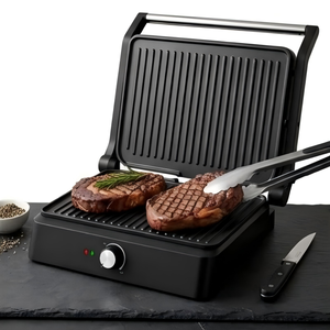 Grill panini électrique professionnel, plaque fixe antiadhésive, grill de contact 180° ° Machine à sandwichs ouverts avec bac de récupération des graisses pour la cuisine à domicile - Product Image 6