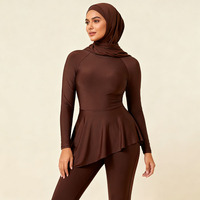 Traje de baño Burkini de 3 piezas unisex musulmán de talla grande cubierta completa traje de baño modesto con hiyab de secado rápido Anti-Uv UPF50 +