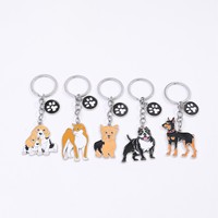 Porte-clés décoratif en métal, motif chien loup créatif et mignon, spécial animaux de compagnie, pour bagages, vente en gros transfrontalière