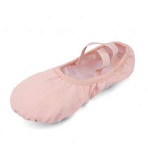 Chaussons de danse ballerine Dynadans en stock, vente en gros, ballerines plates, ballerines en toile extensible marron, chaussures de danse pour femmes/filles, chaussures de danse rose - Product Image 4