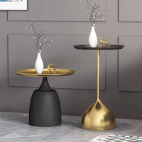 Moderne runde goldene hohe Luxus Gold blau schwarz Ende elegante Metall Seite Design Tische Couch tisch für Wohnzimmer