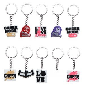 Pour <span class=keywords><strong>Amazon</strong></span> Party Favors Cheerleading Cartable Porte-clés Pendentif PVC Dessin Animé Doux Colle DIY Bijoux Porte-clés Cadeau - Product Image 1
