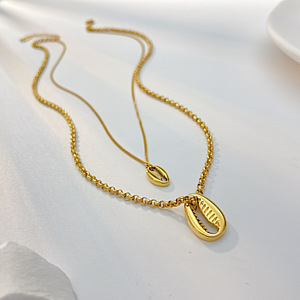 Colliers ras de cou en chaîne à double rangée, bijoux de luxe hypoallergéniques en alliage de zinc et acier inoxydable 316L, plaqués or 18 carats - Product Image 3