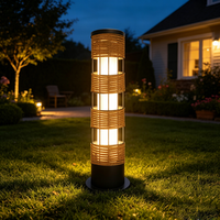 Lampe solaire de jardin moderne à LED imperméable en rotin pour l'extérieur, idéale pour la pelouse, la terrasse, la cour, le trottoir et l'éclairage paysager