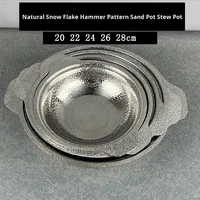 Yolecen Design moderne petit pot en argile flocon de neige martelé marmite marmite plate antiadhésive avec pot de nouilles commercial sans rivets pour le séchage