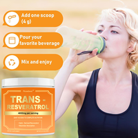 Complément alimentaire antioxydant en poudre à base de plantes, certifié GMP, marque privée OEM, sans sucre, 4000 mg de trans-resvératrol et de NAD