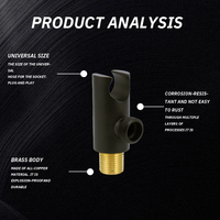 Accessoires de robinetterie de douche : Support de douchette à main, Support de pistolet de pulvérisation, Fonction pluie en laiton, Montage mural, Boîtier noir pour salle de bain