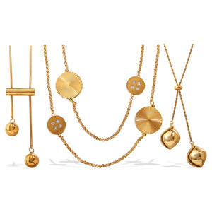 สร้อยคอสไตล์สาวหวานเท่แบบยุโรปอเมริกัน  วัสดุสแตนเลส  รูปทรงหยดน้ำ  พร้อมพู่ห้อย  เหมาะสำหรับผู้หญิง - Product Image 5