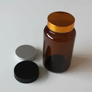 उच्च गुणवत्ता खाली दवा कांच की बोतलें कैप्सूल बोतल गोलियाँ टोपी के साथ बोतल