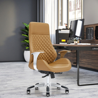 Chaise de direction moderne Noir+Blanc Base en alliage Surface en cuir PU Essentiel pour la salle de réunion