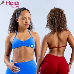 <span class=keywords><strong>Heidi</strong></span> Benutzerdefiniertes LOGO Großhandel Damen Gym Workout Cross Backless Sport-BH Nahtloser Yoga Backless Sport-BH mit Eigenem Logo - Product Image 1