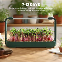 Système de culture de micro-légumes d'intérieur avec plateau de germination, barre lumineuse LED COB à spectre complet, automatique et programmable, sans danger pour les aliments