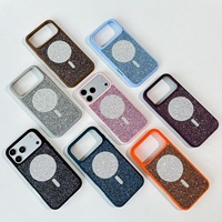 Étui de téléphone magnétique brillant avec paillettes de diamants pour iPhone 18 Pro Max, coque de protection antichoc en TPU+PC pour un usage quotidien