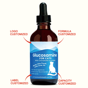 Formule liquide <span class=keywords><strong>pour</strong></span> chats OEM en stock, glucosamine <span class=keywords><strong>pour</strong></span> chats 59 ml avec chondroïtine, MSM, taurine, se mélange à la nourriture, entièrement naturel - Product Image 2