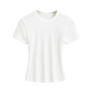 T-<span class=keywords><strong>shirt</strong></span> d'été OEM personnalisé pour <span class=keywords><strong>femme</strong></span>, coupe ajustée, manches courtes, respirant, en coton Dobby, imprimé sérigraphié, vente en gros - Product Image 6