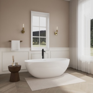 Baignoire autoportante durable en acrylique et fibre de verre renforcée du Vietnam, OEM ODM, taille et forme personnalisées, finition mate ou brillante, blanc - Product Image 2