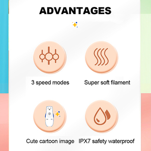 Juego de cepillos de dientes eléctricos recargables LULA para niños Cepillo de dientes sónico suave con cerdas de silicona con diseño de dinosaurios - Product Image 4
