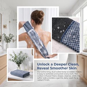 Custom Logo Exfoliating Towel Long Nylon Mesh on the Back African Body Net <b>Sponge</b> for Bathing <b>Showering</b> Body Scrubber Exfoliator - Product Image 2
