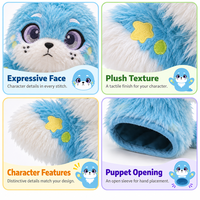Marionnette de main en peluche personnalisée, motif animal anime, OEM ODM, super douce, brodée, avec logo personnalisé, interactive pour l'histoire
