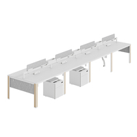 Design moderne commercial 8 places modulaire extensible en bois bureau poste de travail convertible bureau du personnel pour partagé